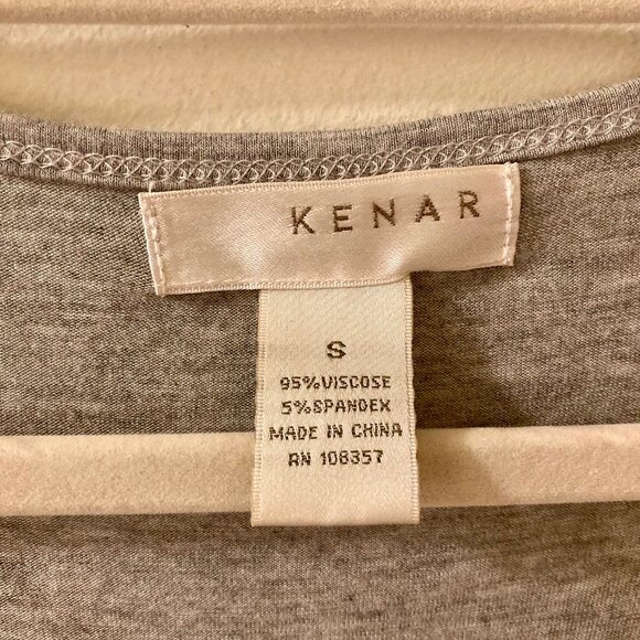 Kenar Heather Grey Ruffled Cap Sleeves Graphite Beadwork Size S - Picture 4 of 8